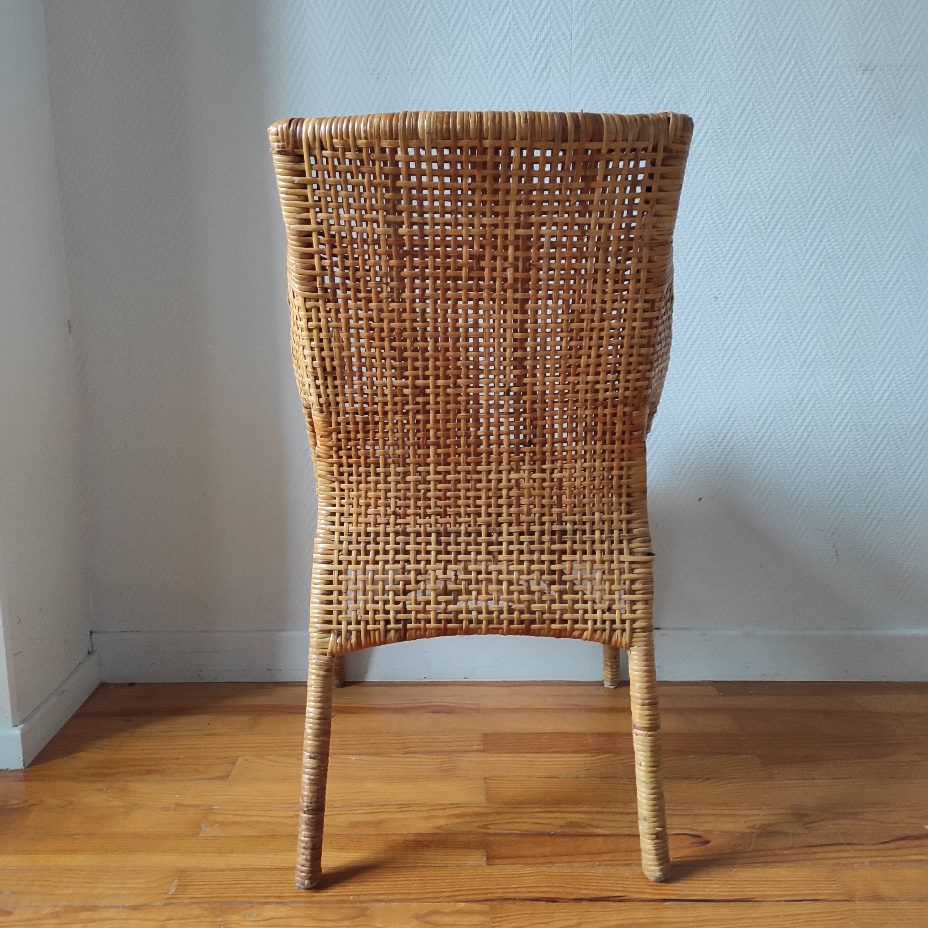 Fauteuil vintage en rotin de Maria Vinka pour Ikéa