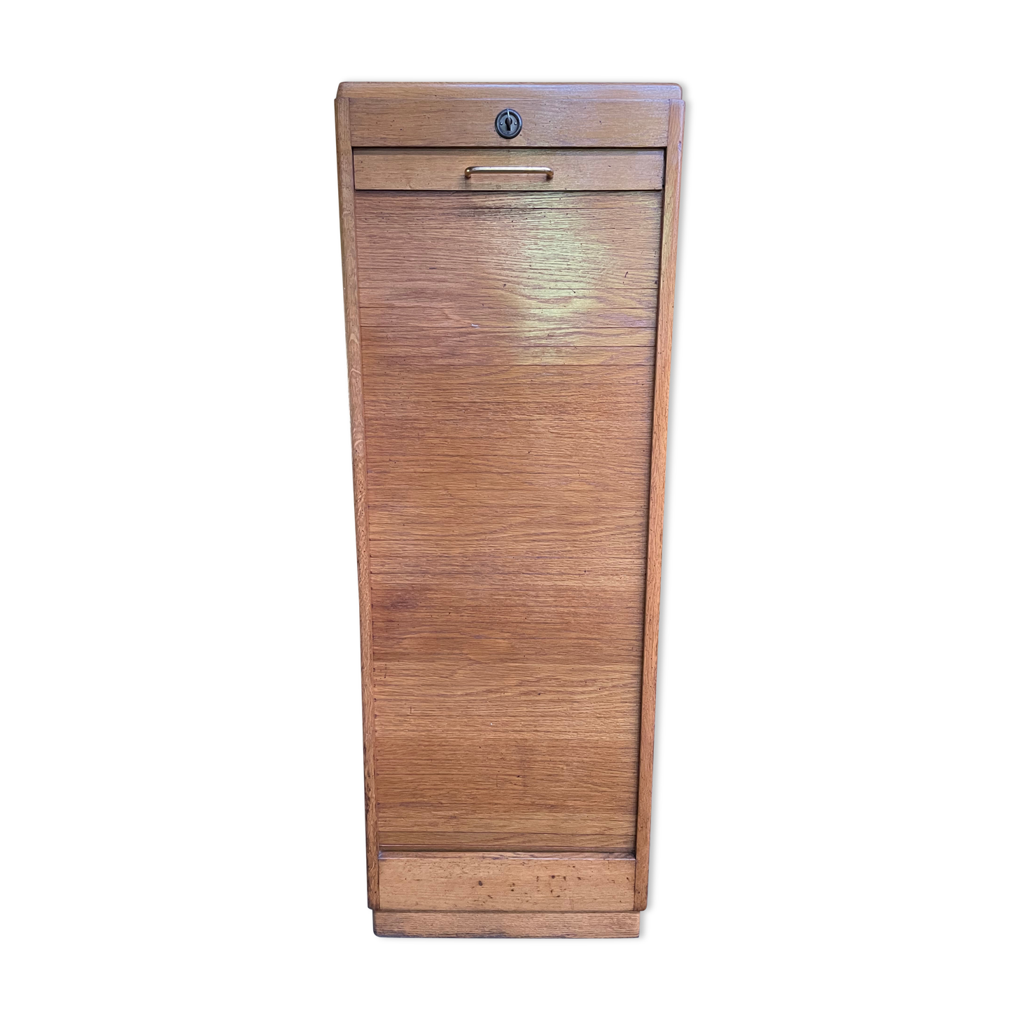 Oak notary curtain filing cabinet