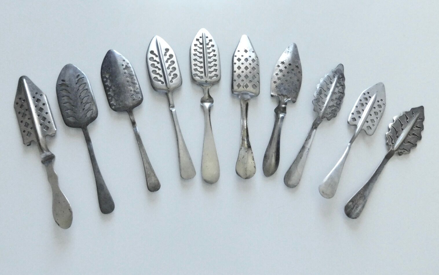 10 Vintage French Absinthe Spoons all Different