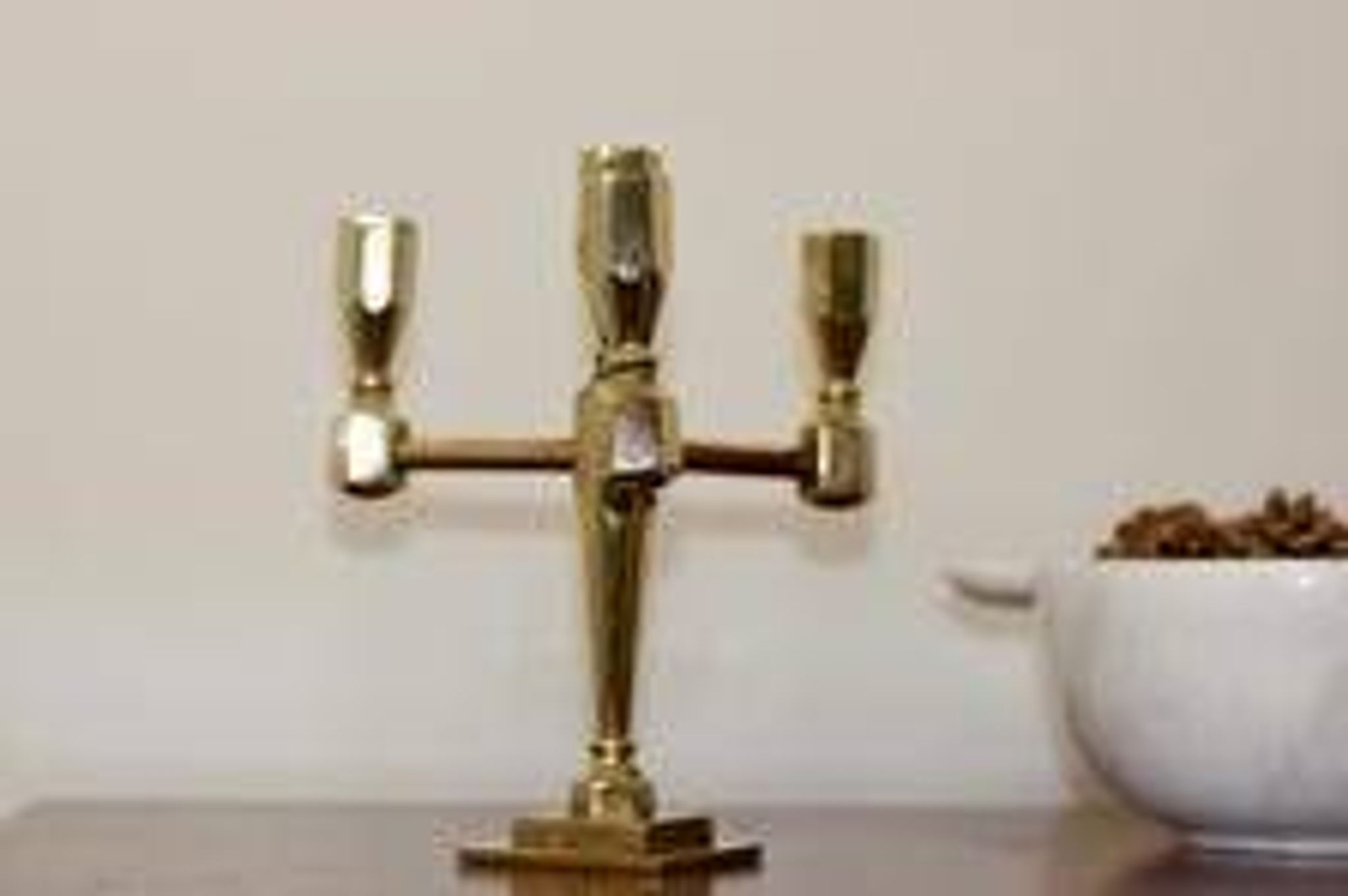 Vintage Candelabra with Four Arms in Swedish Brass from Gusum