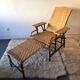 Bamboo and vintage rattan long chair, 40s/50s