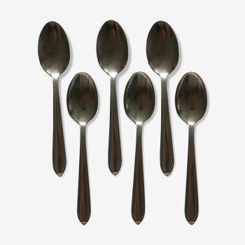 Series of 6 vintage stainless steel spoons