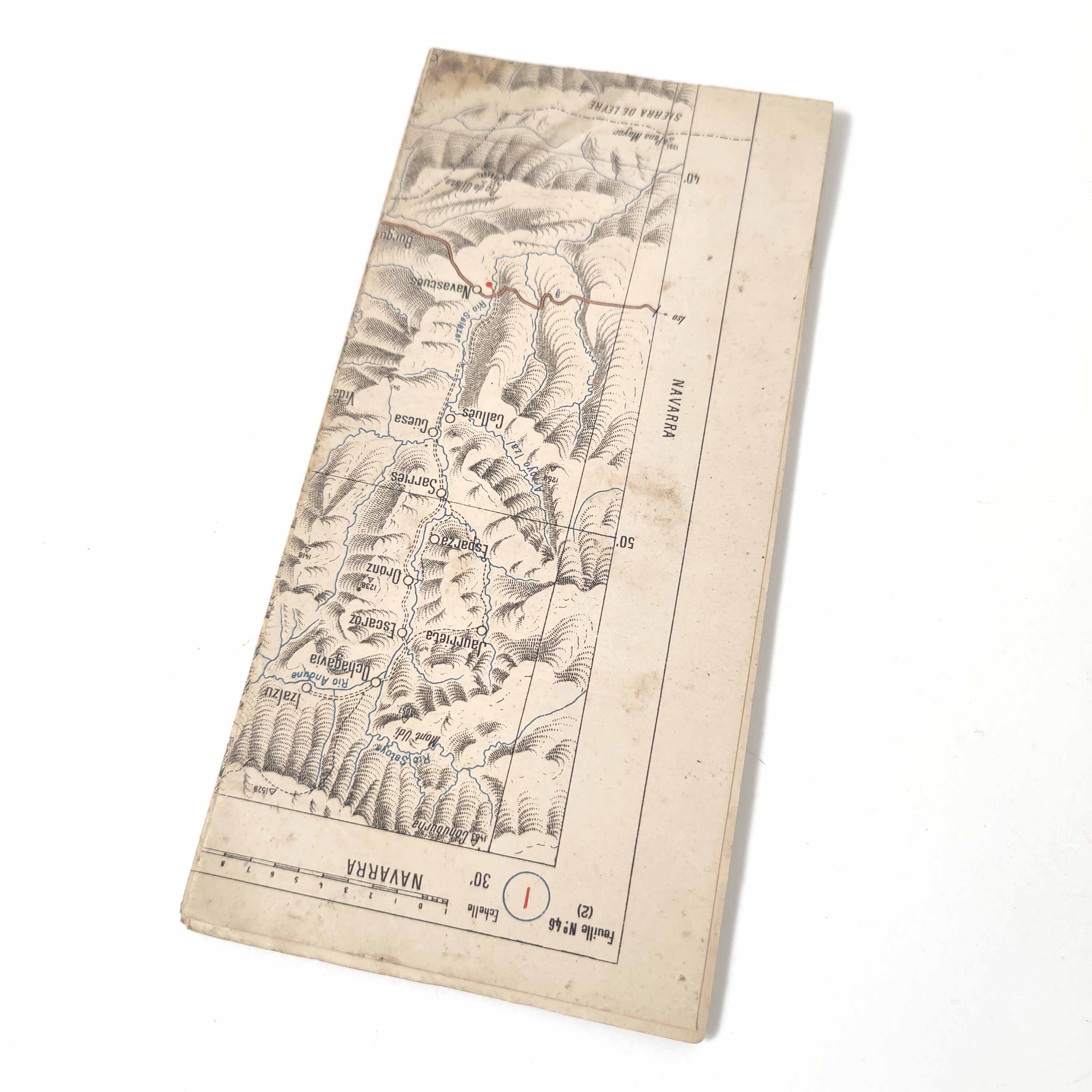 Michelin map Haute-Garonne Pyrenees and Navarre 1920