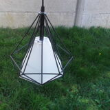 Black metal suspension with white blind