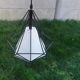 Black metal suspension with white blind