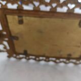 Napoleon III wall mirror with 3 bronze candlesticks and antique figures