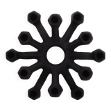 Scandinavian black cast iron candle holder, Danish Jens Quistgaard 1960