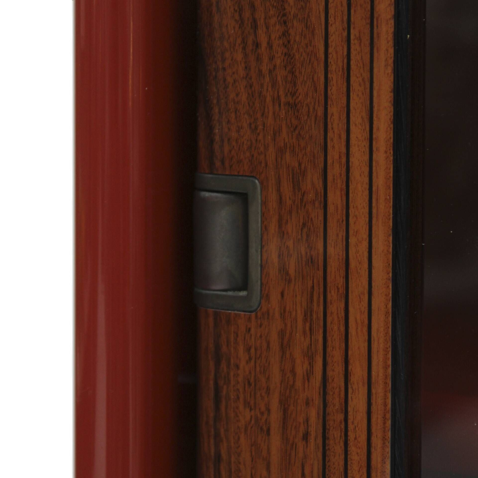 Mid-Century Afra & Tobia Scarpa Italian Wood Red Lacquer And Glass  Vitrine