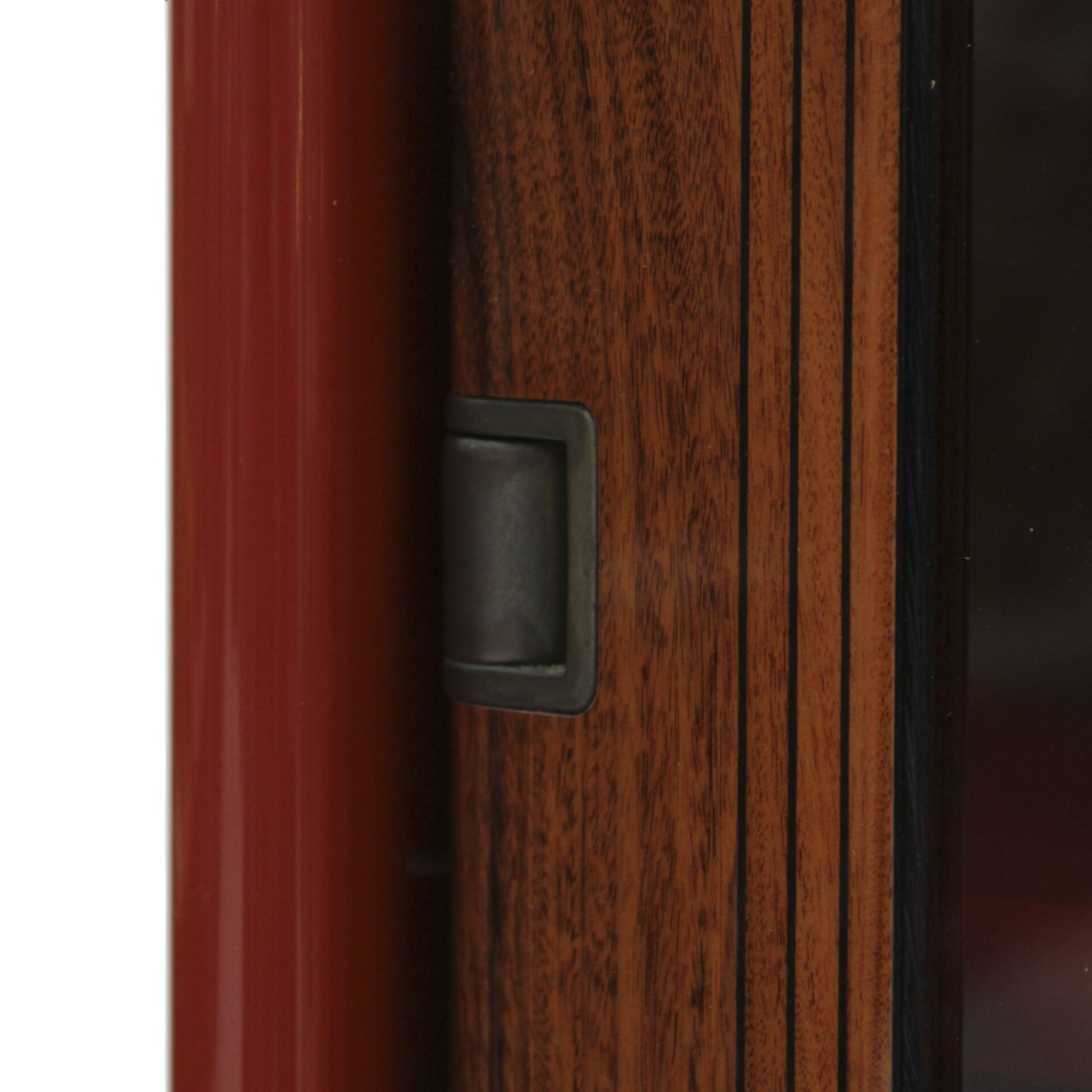 Mid-Century Afra & Tobia Scarpa Italian Wood Red Lacquer And Glass  Vitrine