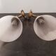 Paire d'appliques en laiton et plexiglas