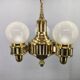 Art Deco Brass and Opaline Glass Chandelier, Czechoslovakia