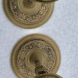 Pair of candlesticks old decor medallion a l antique signed F.Barbedienne