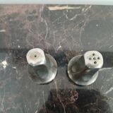 silver-plated salt and pepper shakers - Art Deco period