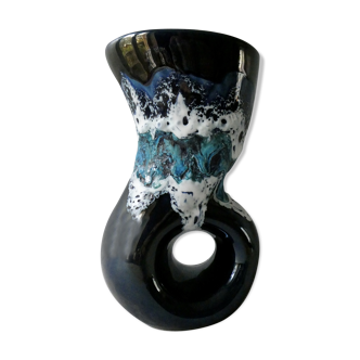 Vase en céramique décor lave des années 60