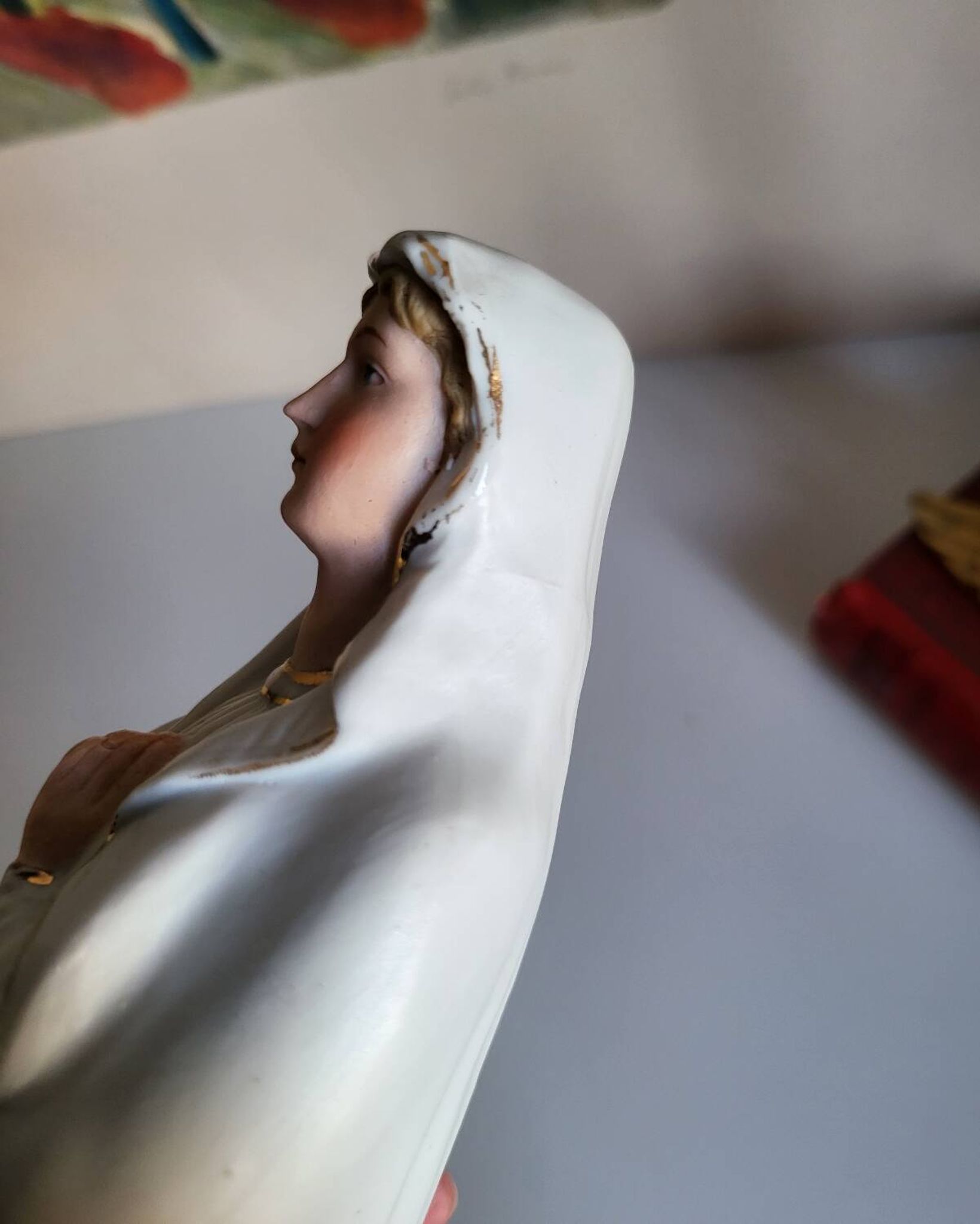 Religious Statuette of Our Lady of Lourdes, Saint Virgin Mary