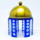 Art Deco bonbonniere, double-layered glass, brass, Germany, 1930s