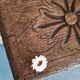 Small old carved wooden bench