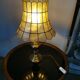 Brass lamp and mother-of-pearl lampshade circa 1970/80
