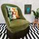 Olive green toad armchair