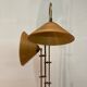 Bamboo rattan and brass pencil or split reed floor lamp, Italy 1980s