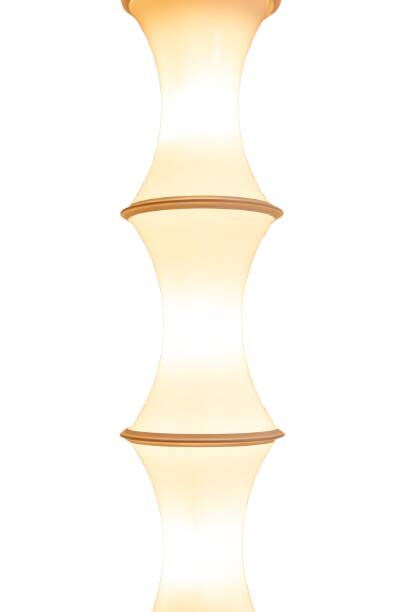 Enrico Tronconi "Bamboo" floor lamp, in white opaline glass. 1970s.