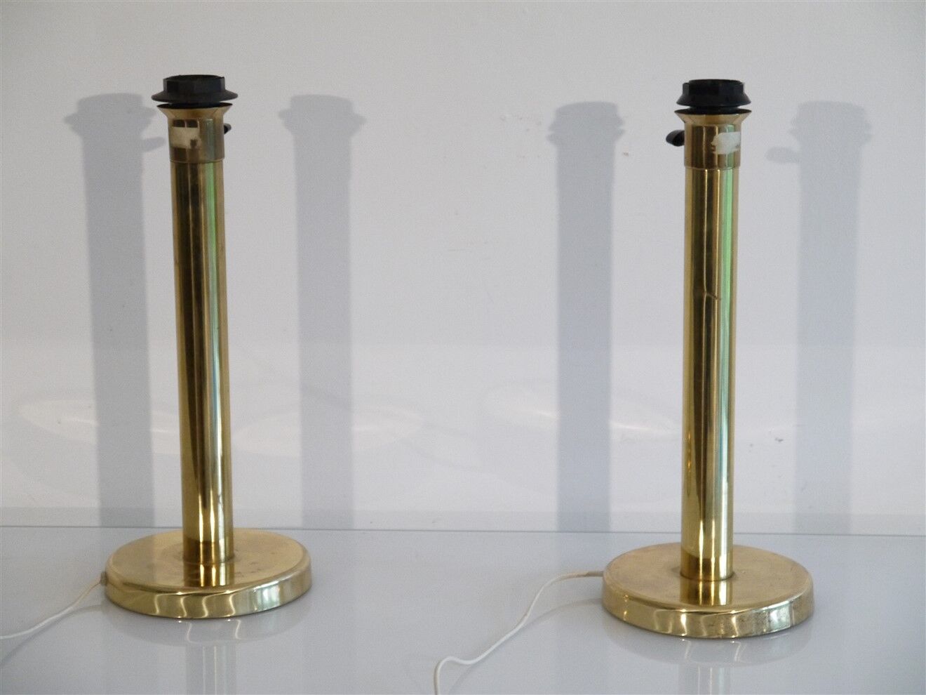 Paire de lampes vontage scandinaves en laiton 1970