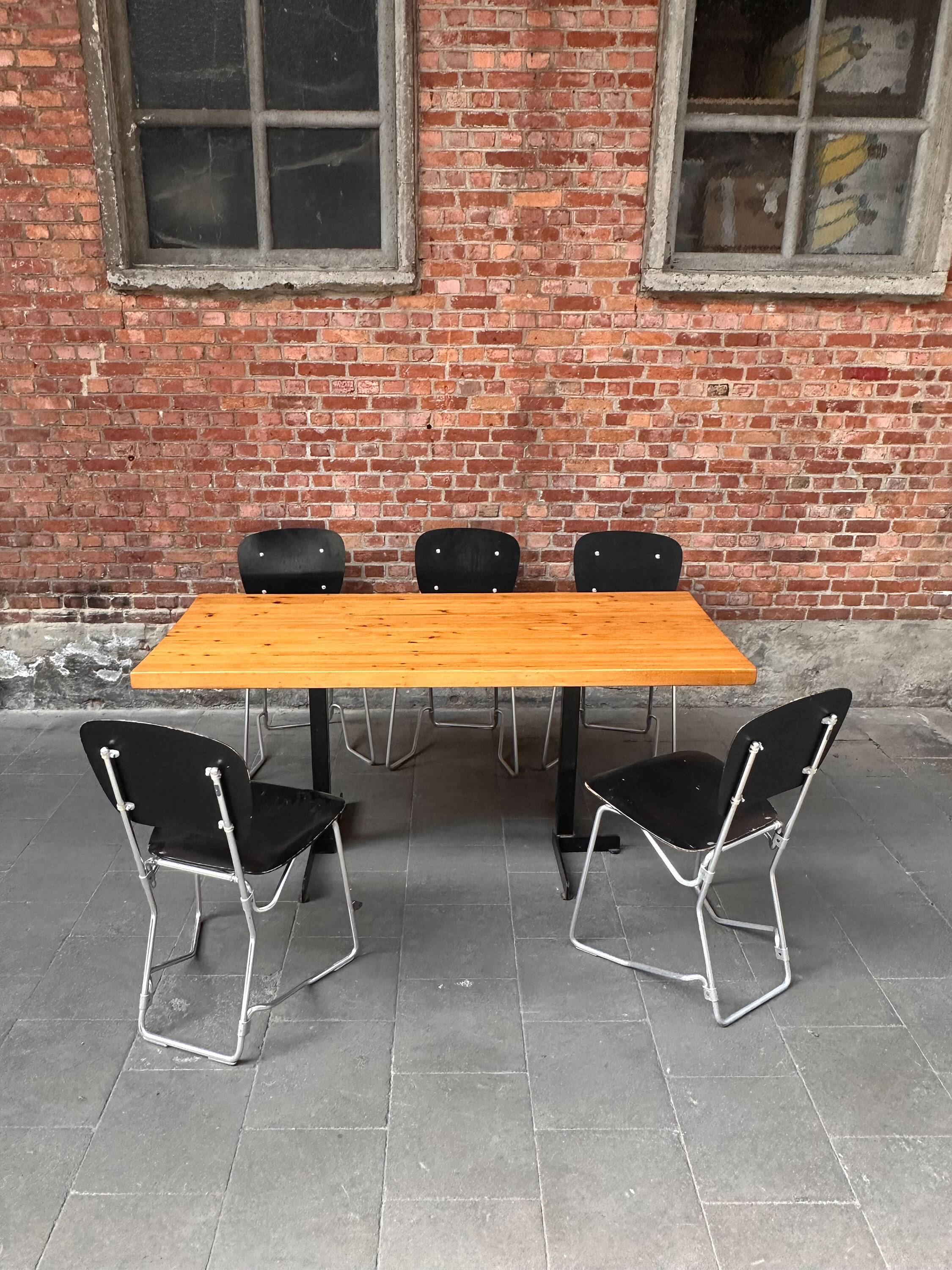 Dining table or desk Les Arcs Charlotte Perriand solid pine France 1960