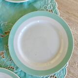 6 assiettes à dessert vert menthe