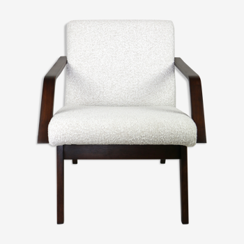 Fauteuils Boucle Club blanc vintage, années 1970