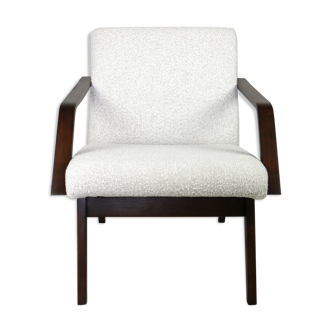 Fauteuils Boucle Club blanc vintage, années 1970