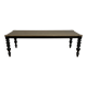 Table à manger classique en bois, pieds noirs, 12 couverts