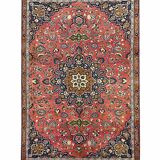 Handmade oriental red blue wool rug - 264x355cm