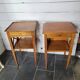 Pair of bedside tables with cherry wood lattices