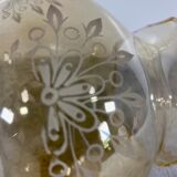 Decorated flamed glass lampshade