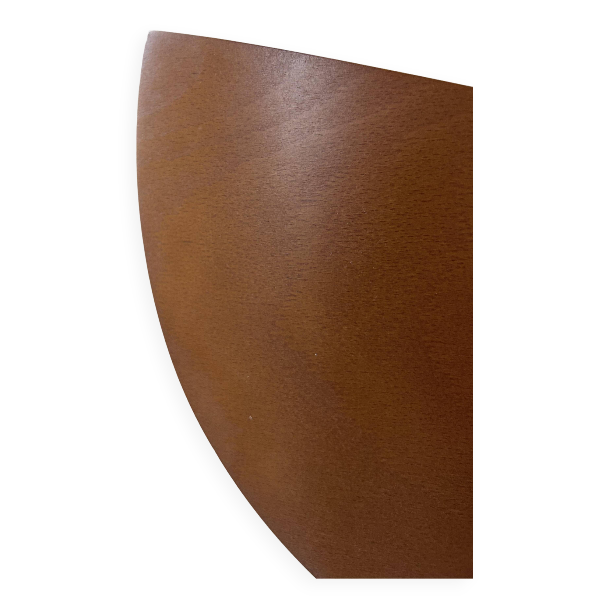 Pair of vintage thermoformed wood and sandblasted glass wall lights, France, 1980