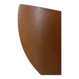 Pair of vintage thermoformed wood and sandblasted glass wall lights, France, 1980