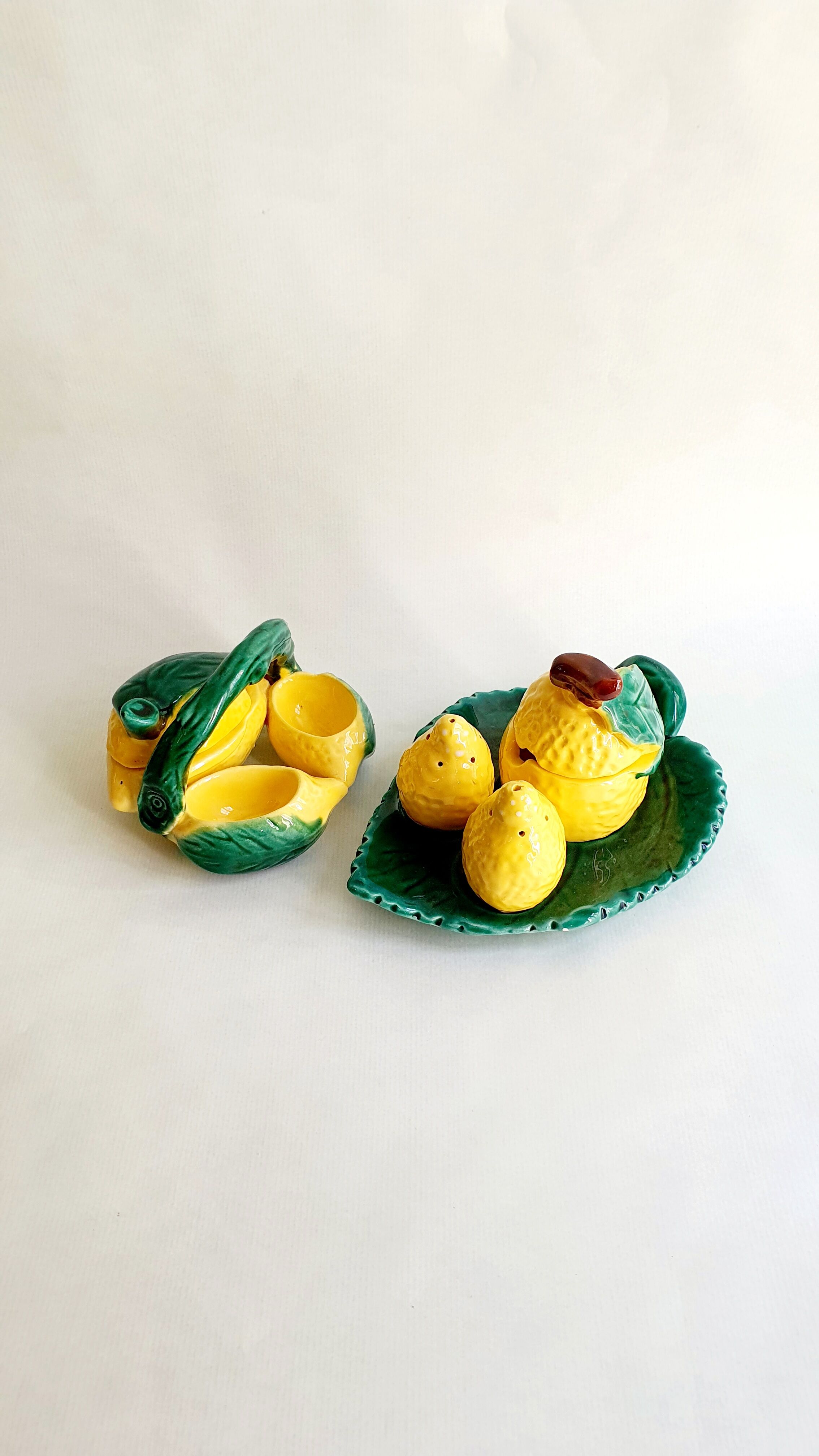 Servant salt / pepper / mustard in slurry lemons Vallauris