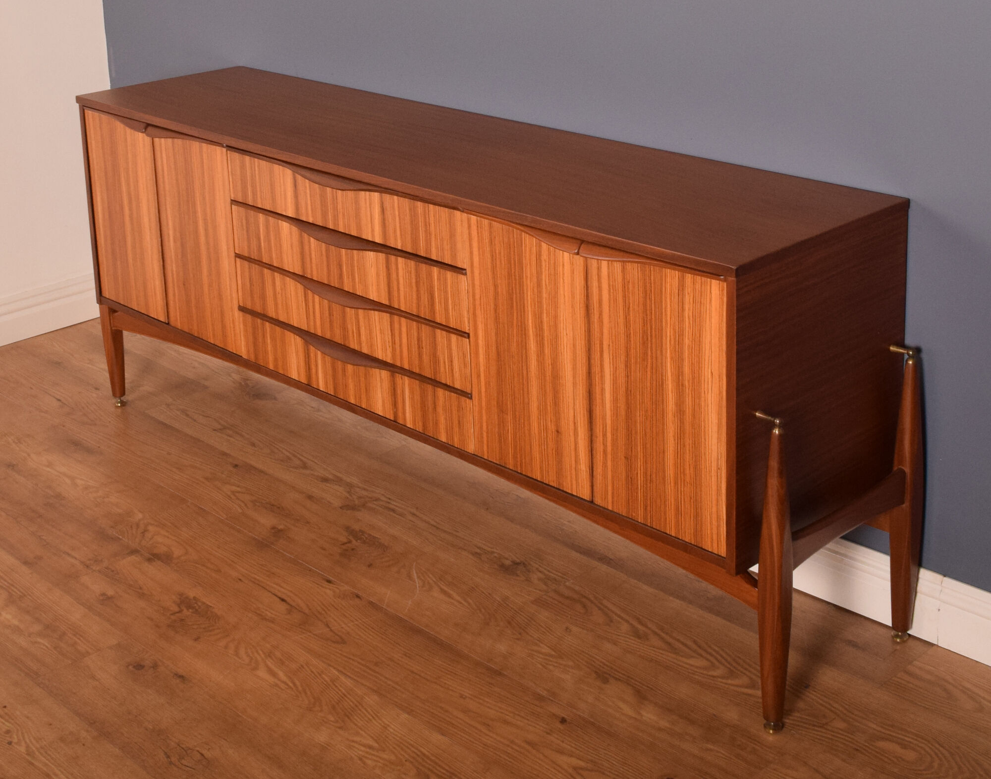 Restored 1960s Retro EON Elliots of Newbury Zebrano Sideboard Atomic Legs