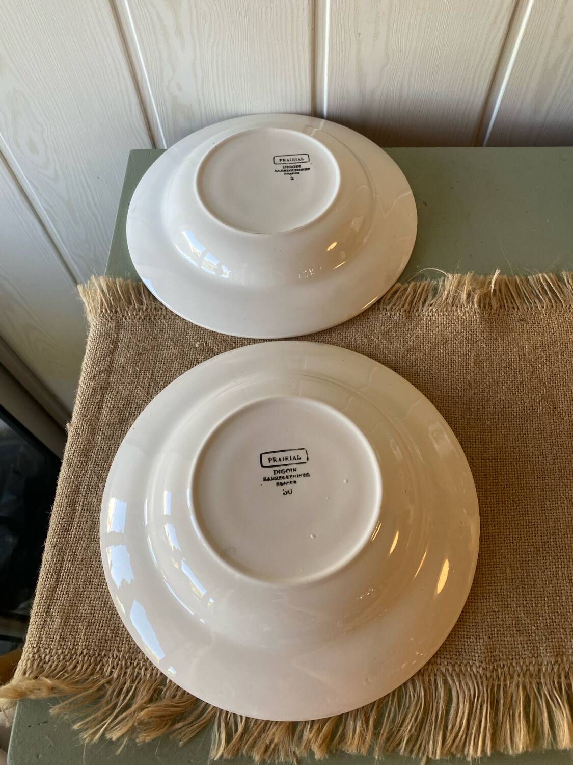 Antique Sarreguemines Prairial plates from the 1930s