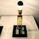 Set of two sculptural Hollywood regency brass table lamps, 1970s
