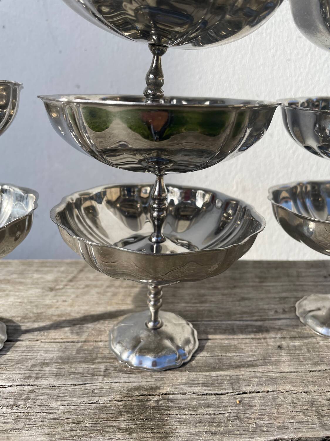 11 stainless steel cups / bowls 1970