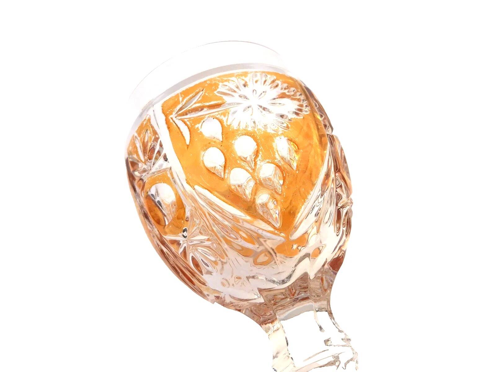 Coloured footed glass Anna Hutte model Asti, Germany
