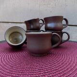 Set of 6 stoneware coffee cups