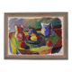 Original mid-century Swedish oil on canvas – “Kubisk Jug and Fruit” by Bror Göransson – vintage & framed – 75 × 58 cm (29.5" × 22.8")