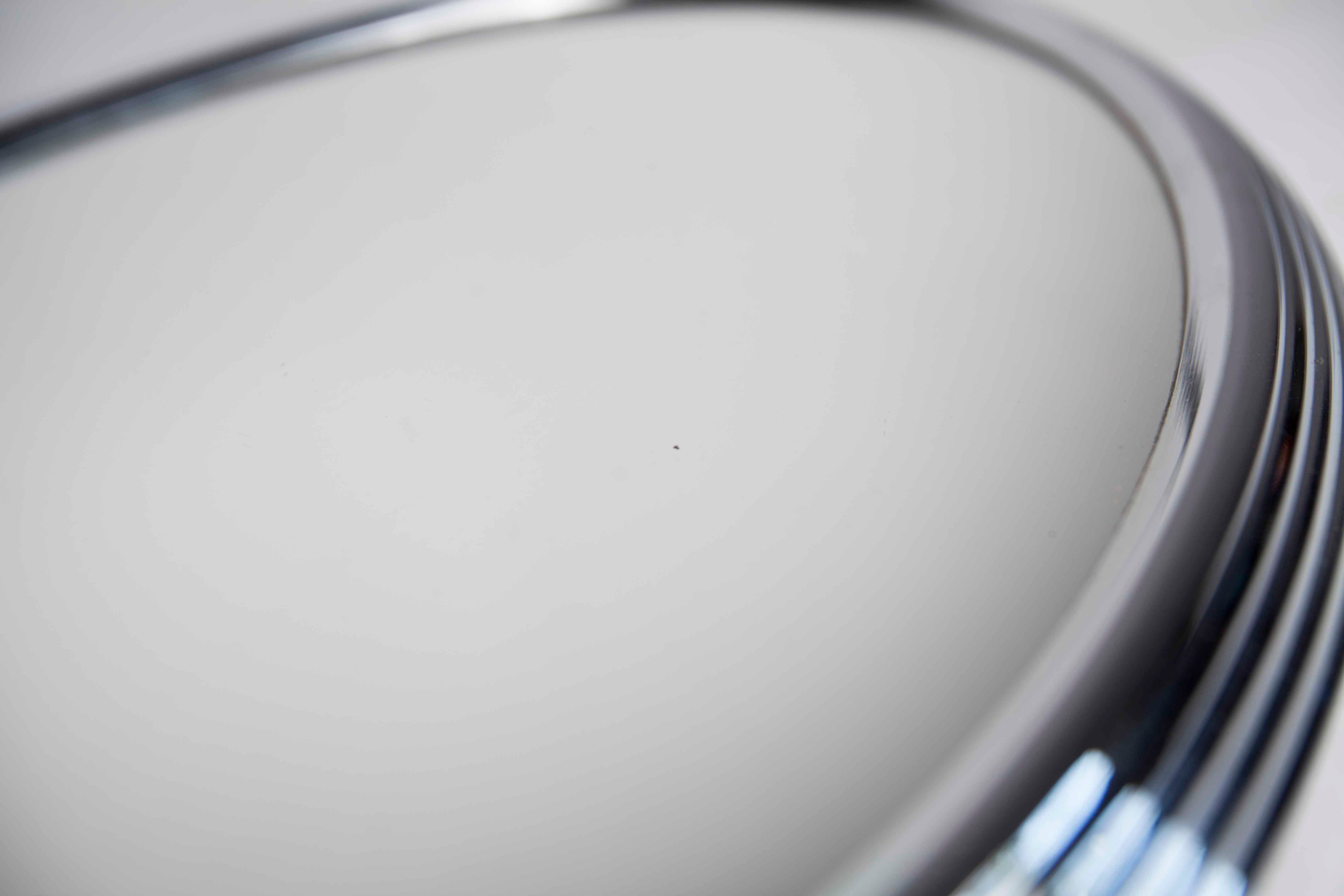 Oval mirror top 1950 silver