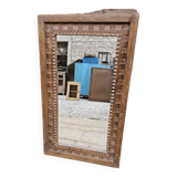 Art Deco mirror in Burmese teak