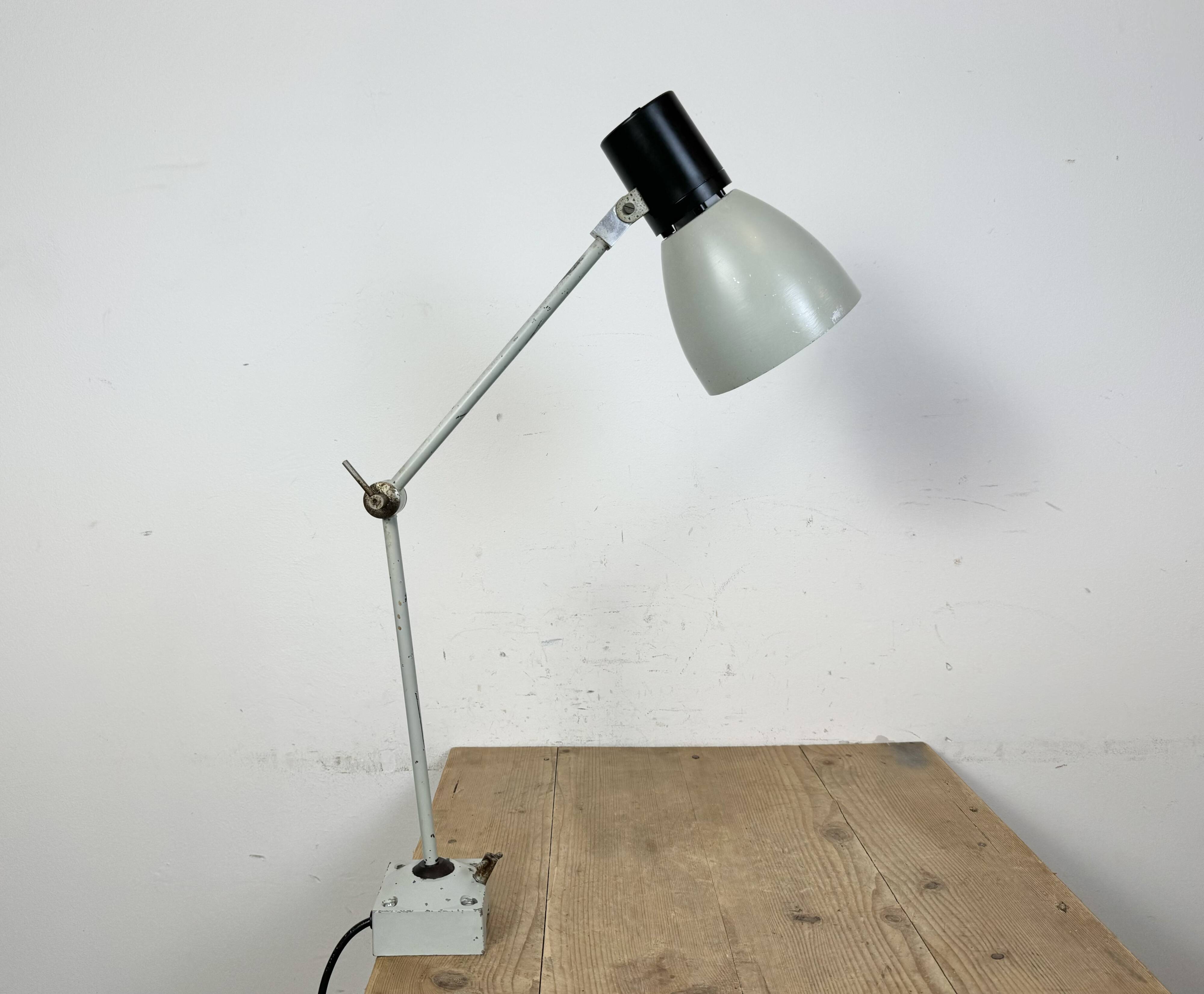 Grey Industrial Table Lamp from Elektrosvit, 1970s