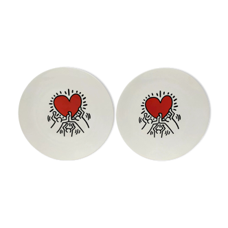 Plates by Keith Haring, 1990s, Set of 2