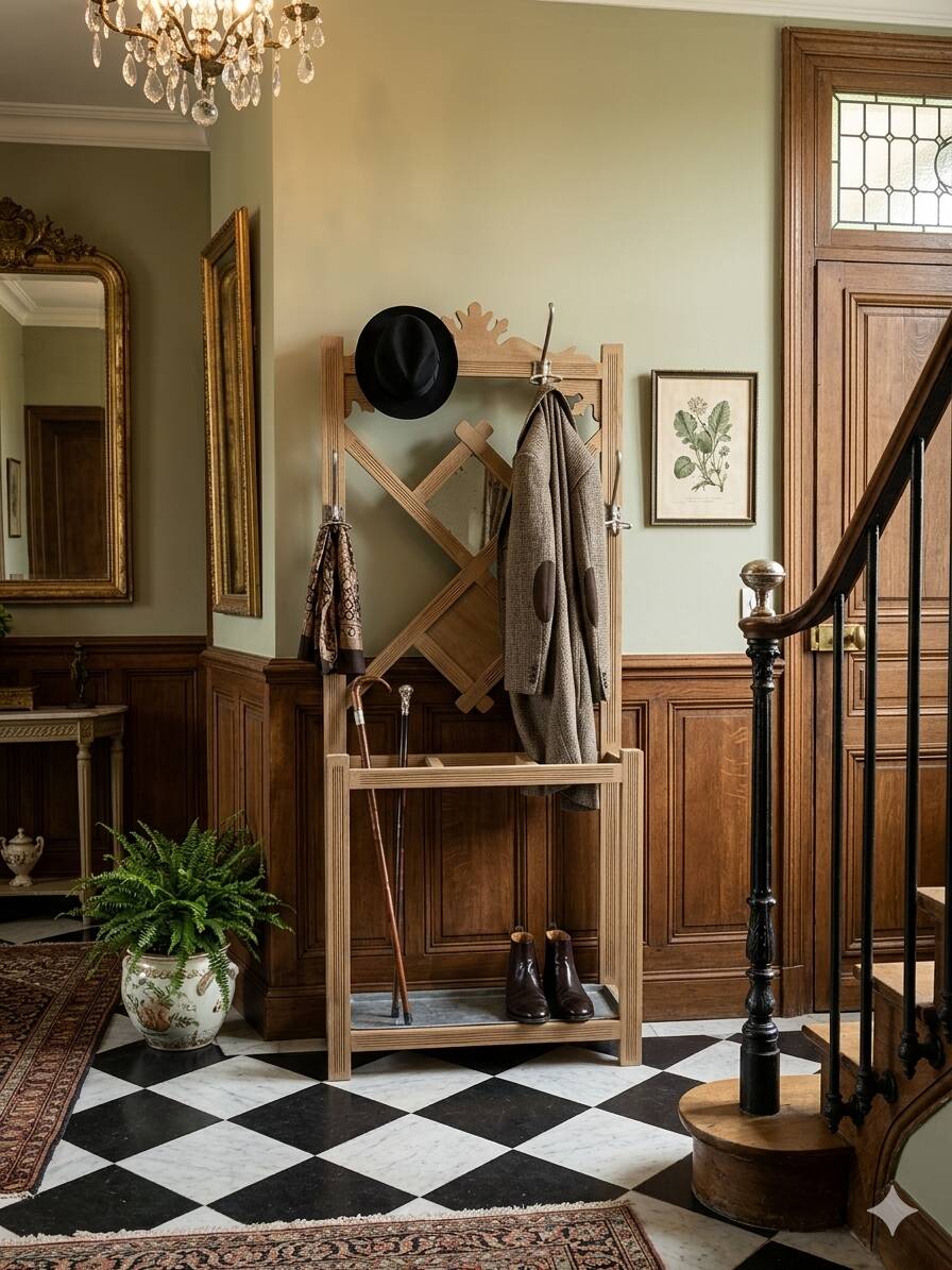Art Deco entrance hall wardrobe