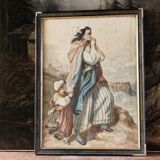 19th century watercolor, after Eugène Delacroix